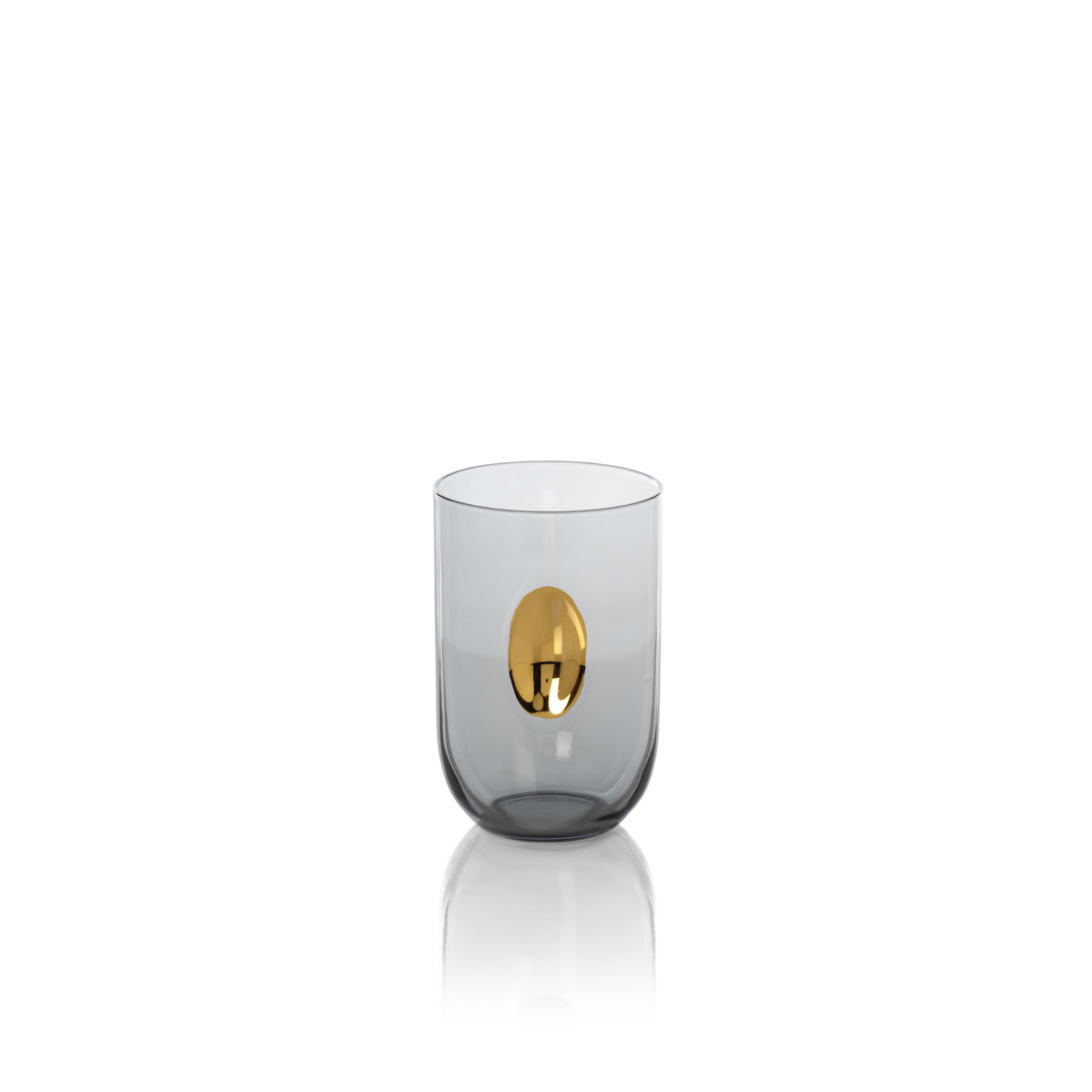 Zodax Ambrosi Tumblers with Gold Accent, Gray, Set of 4