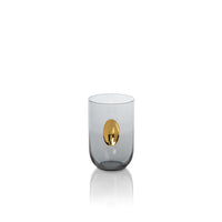 Zodax Ambrosi Tumblers with Gold Accent, Gray, Set of 4