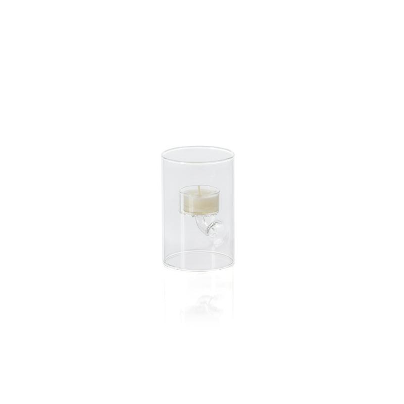 Zodax Kelly 4-Piece Set Glass Tealight Holder/Hurricane, Small