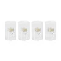 Zodax Kelly 4-Piece Set Glass Tealight Holder/Hurricane, Small