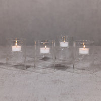Zodax Kelly 4-Piece Set Glass Tealight Holder/Hurricane, Small