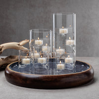 Zodax Kelly 4-Piece Set Glass Tealight Holder/Hurricane, Large