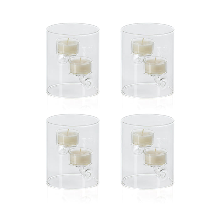 Zodax Kelly 4-Piece Set Double Tealight Holder/Hurricane