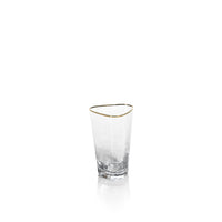 Zodax Kampari Triangular Highball Glasses with Gold Rim, Set of 4