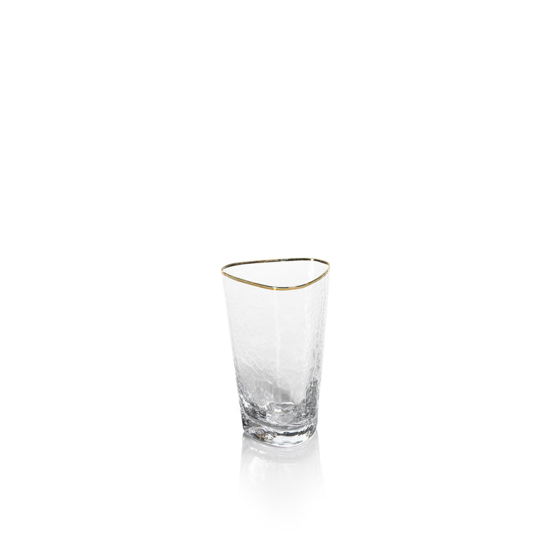 Zodax Kampari Triangular Highball Glasses with Gold Rim, Set of 4