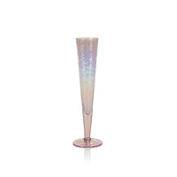 Zodax Kandi Slim Champagne Flutes, Luster Pink, Set of 4