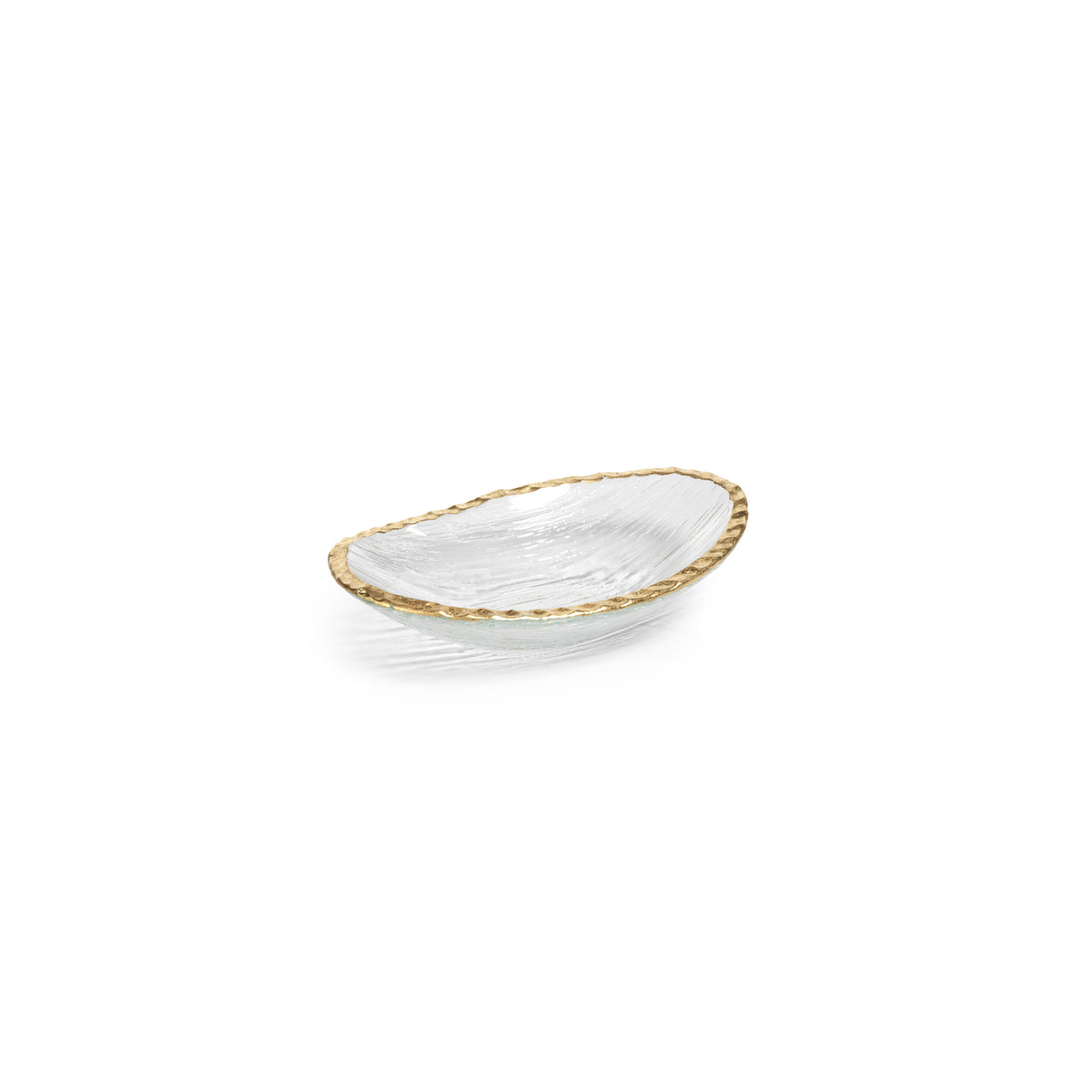 Zodax Cassiel Clear Bowls with Jagged Gold Rim, Small, Set of 3