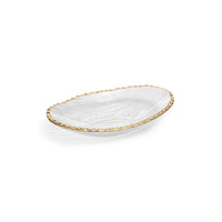 Zodax Cassiel Clear Bowls with Jagged Gold Rim, Large , Set of 3