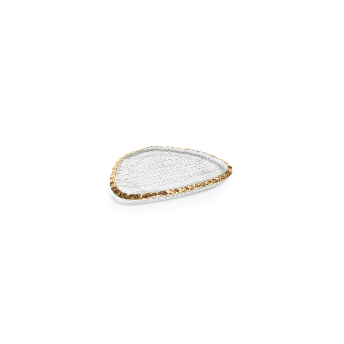 Zodax Cassiel Organic Shape Plates with Jagged Gold Rim, Small, Set of 3