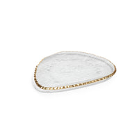Zodax Cassiel Organic Shape Plates with Jagged Gold Rim, Large , Set of 3
