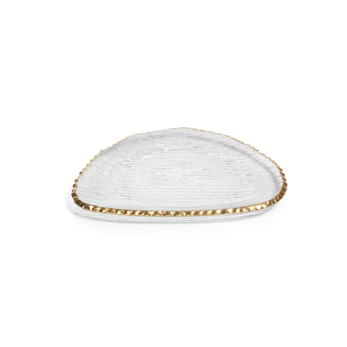 Zodax Cassiel Organic Shape Plates with Jagged Gold Rim, Large , Set of 3