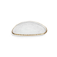 Zodax Cassiel Organic Shape Plates with Jagged Gold Rim, Large , Set of 3