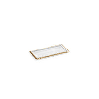 Zodax Cassiel Rectangular Trays with Jagged Gold Rim, Small, Set of 2