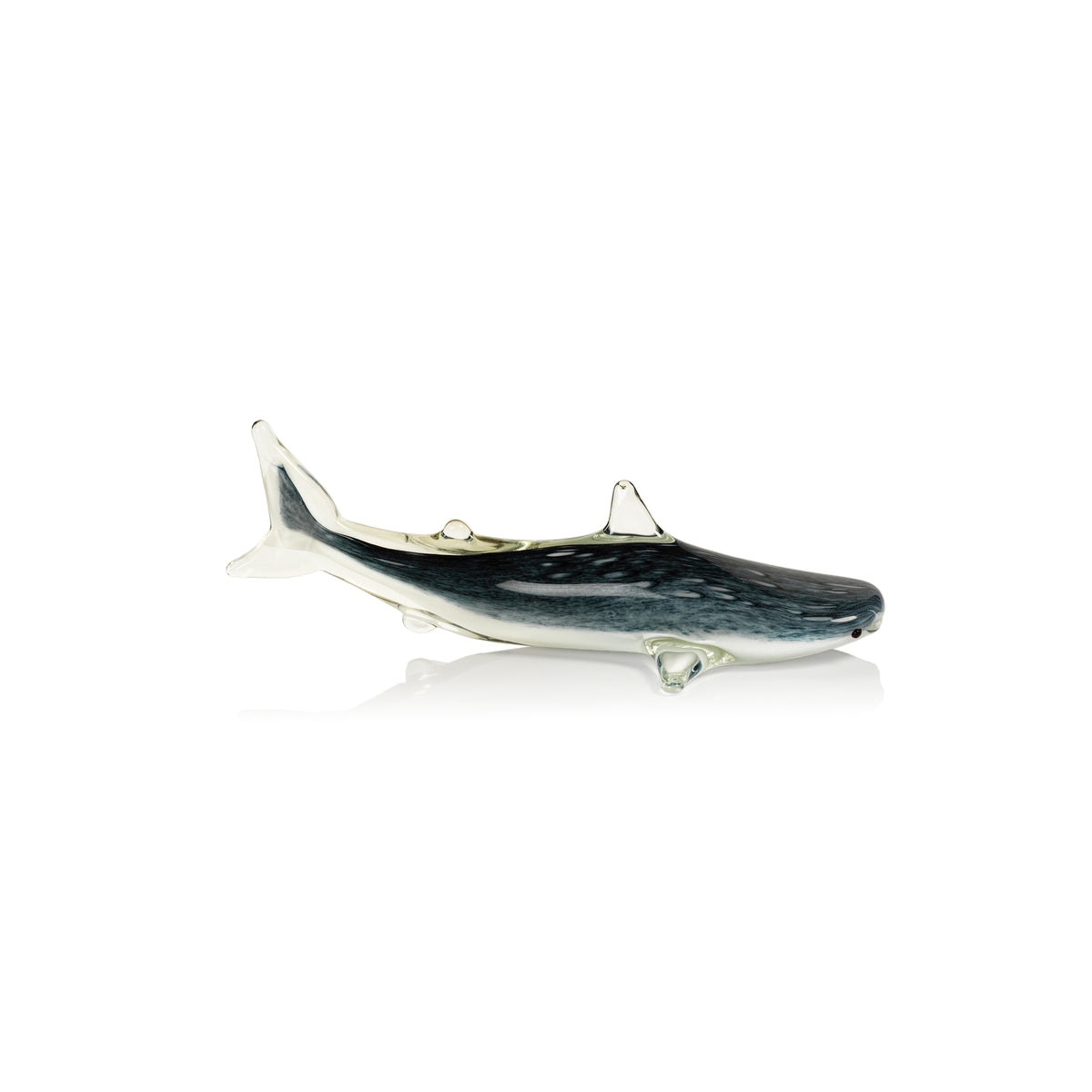 Zodax Decorative Glass Wildlife Blue Shark Figurine, Small