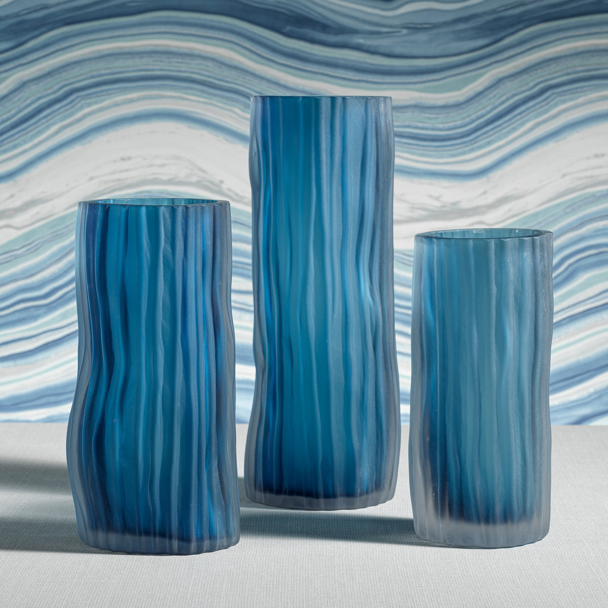 Zodax Falko Powder Glass Vase, 10.25"