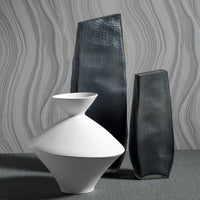 Zodax Boras 13.75" Tall Stoneware Vase, Matt White