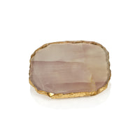 Zodax Viken 4-Piece Agate Marble Glass Coaster Set, Pink
