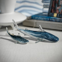 Zodax Decorative Glass Wildlife Blue Shark Figurine, Large