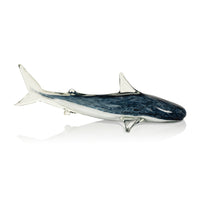 Zodax Decorative Glass Wildlife Blue Shark Figurine, Large