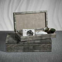 Zodax Bari Faux Shagreen Leather Decorative Box, Small