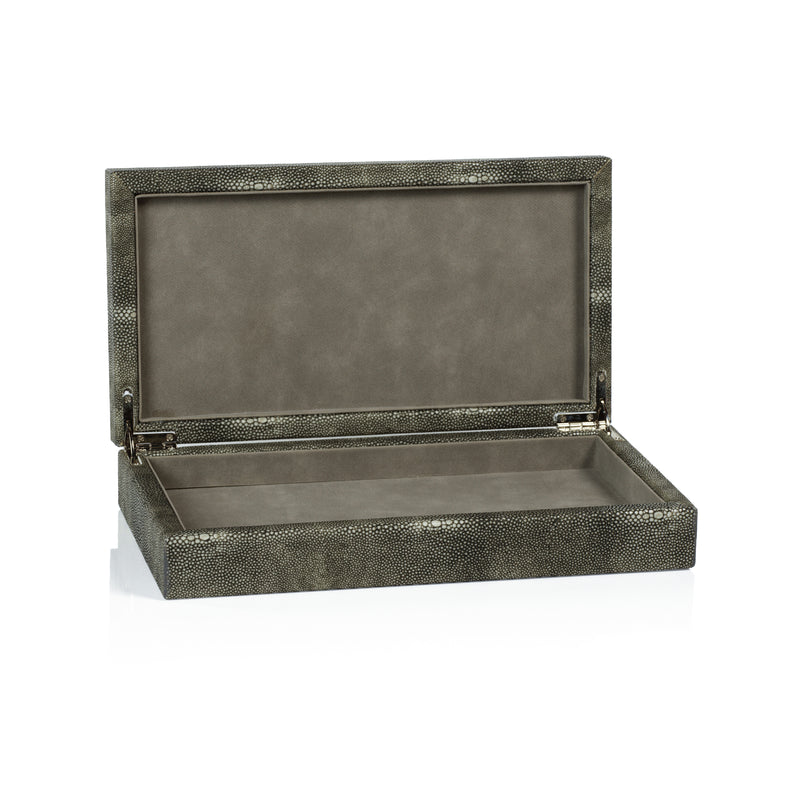 Zodax Bari Faux Shagreen Leather Decorative Box, Small