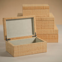 Zodax Mati Natural Grasscloth Decorative Box, 9"x 6" x 4"