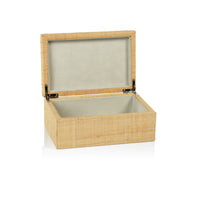 Zodax Mati Natural Grasscloth Decorative Box, 9"x 6" x 4"