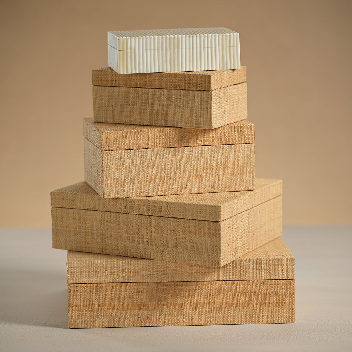 Zodax Mati Natural Grasscloth Decorative Box, 11" x 9" x 4"