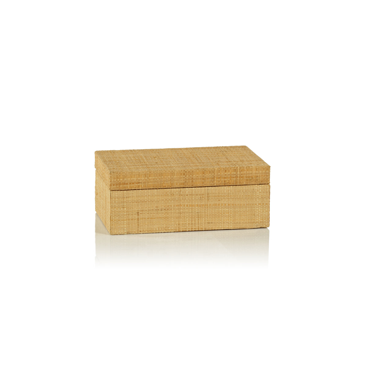Zodax Mati Natural Grasscloth Decorative Box, 8" x 5" x 3"