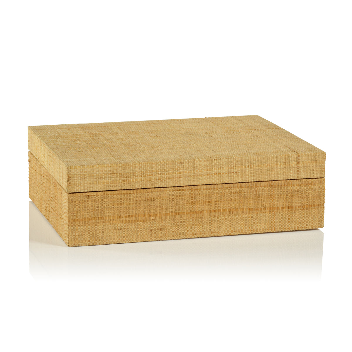 Zodax Mati Natural Grasscloth Decorative Box, 13" x 10" x 4"