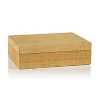 Zodax Mati Natural Grasscloth Decorative Box, 13" x 10" x 4"