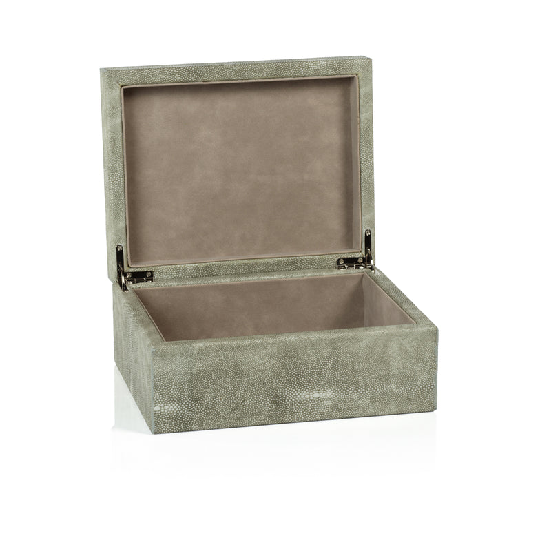 Zodax Molfeta  Shagreen Leather Decorative Box, Small