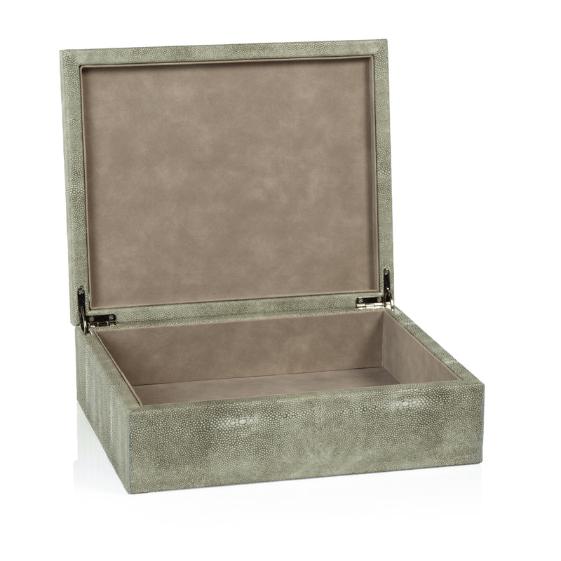 Zodax Molfeta Shagreen Leather Decorative Box, Large