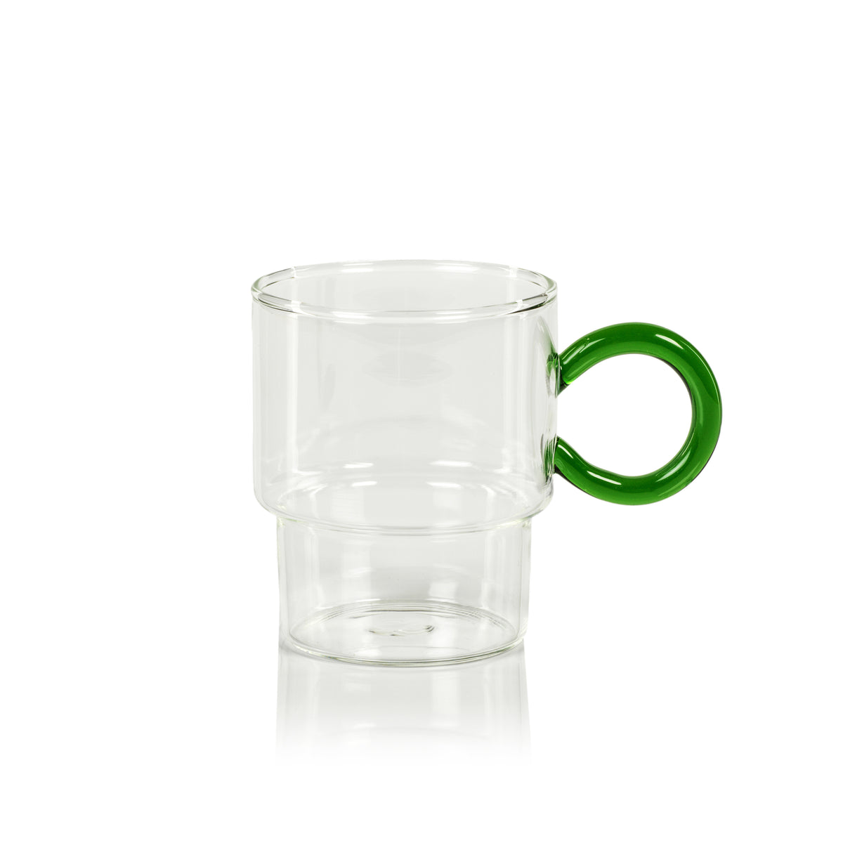 Zodax Barmann 6-Piece Set Tea & Coffee Glass with Handle, Green