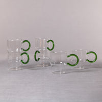 Zodax Barmann 6-Piece Set Tea & Coffee Glass with Handle, Green