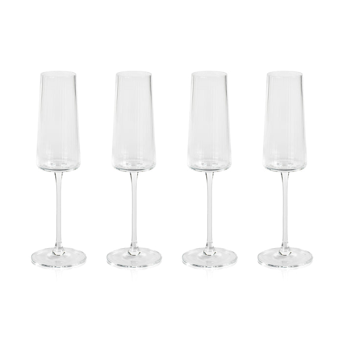 Zodax Benin Textured Champagne Flutes, Set of 4