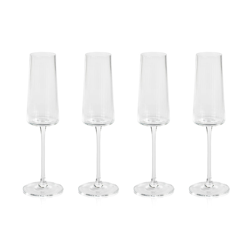 Zodax Benin Textured Champagne Flutes, Set of 4