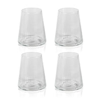 Zodax Benin Taper Up Textured All Purpose Glasses, Set of 4