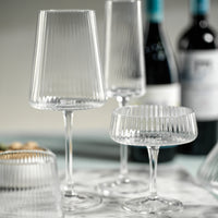 Zodax Benin Fluted Textured Martini Glasses, Set of 4