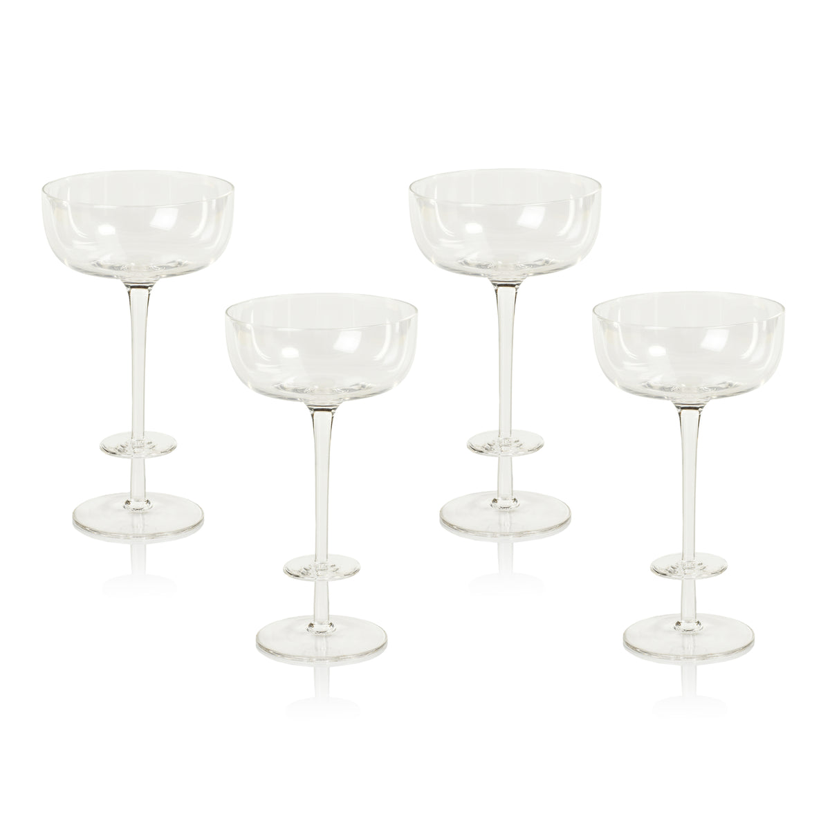 Zodax Ganvie Champagne Coup / Martini Glasses, Set of 4