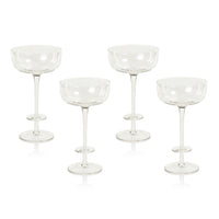 Zodax Ganvie Champagne Coup / Martini Glasses, Set of 4