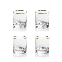 Zodax Cappelletti Hammered Double Old Fashioned Glasses, Set of 4