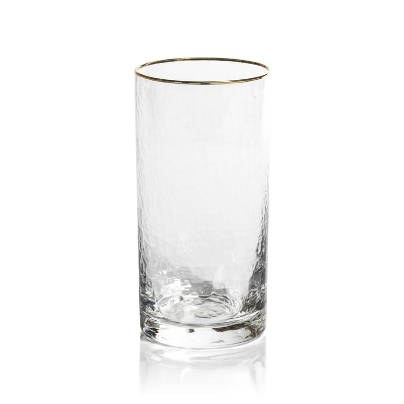 Zodax Cappelletti Hammered Highball Glasses, Set of 4