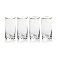 Zodax Cappelletti Hammered Highball Glasses, Set of 4