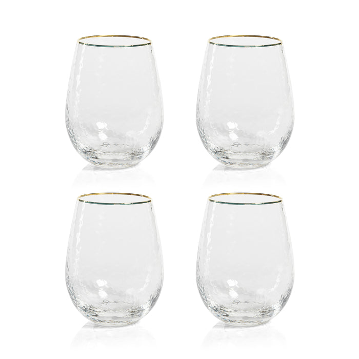 Zodax Cappelletti  Stemless All Purpose Glasses, Set of 4