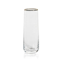 Zodax Cappelletti Stemless Glass Flutes, Set of 4