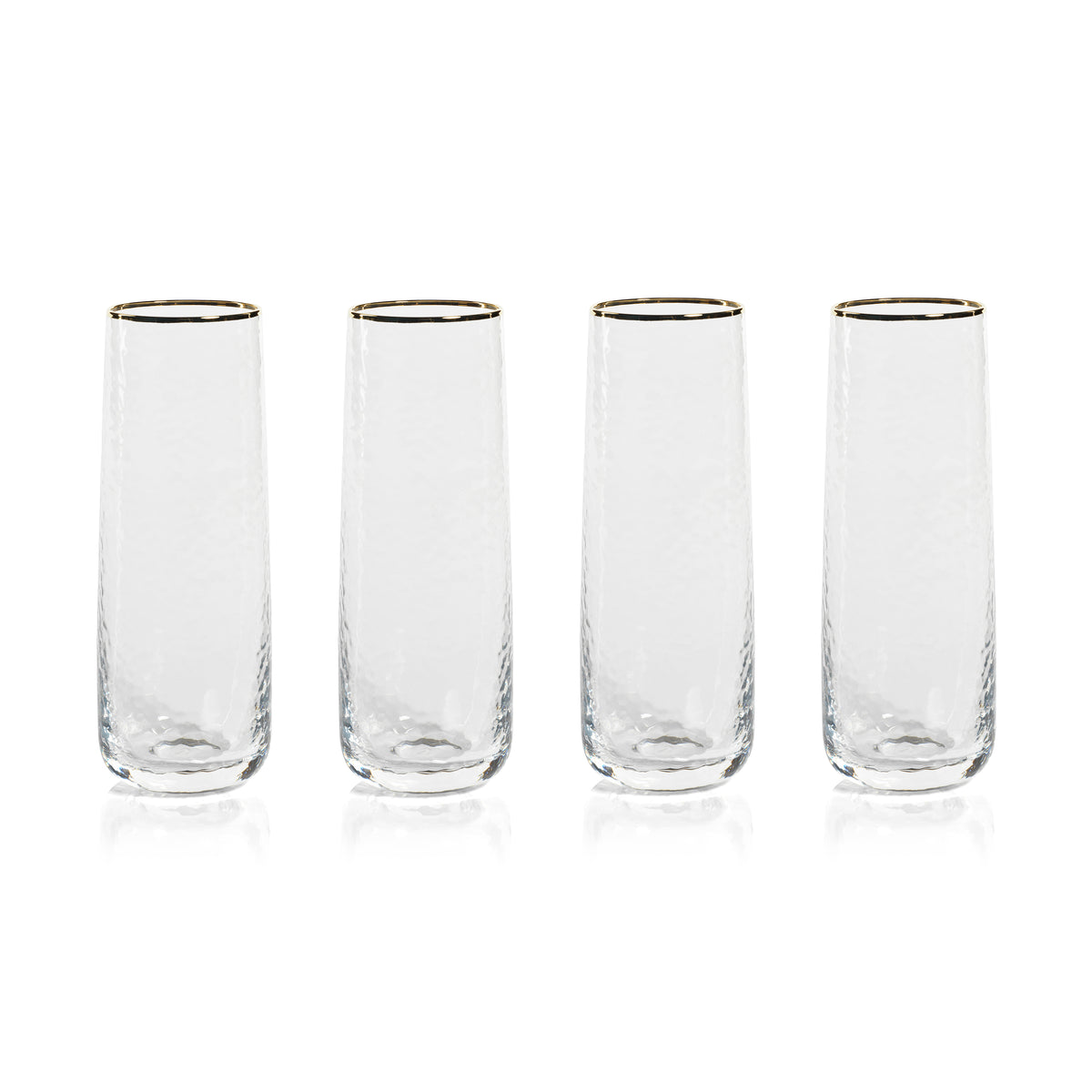 Zodax Cappelletti Stemless Glass Flutes, Set of 4