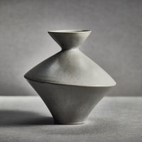 Zodax Boras 13.75" Tall Stoneware Vase, Gray Tone