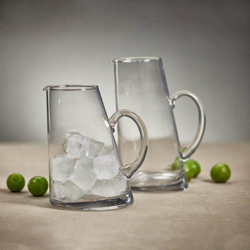 Zodax Shiva Leaning Glass Pitcher, 1850 ml