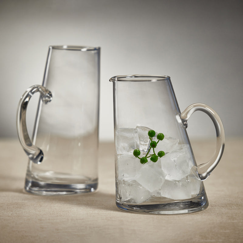 Zodax Shiva Leaning Glass Pitcher, 1850 ml